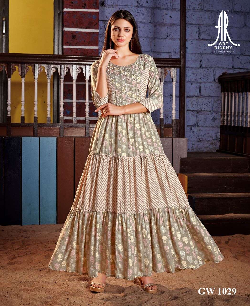 Buy JALDEEPFASHIONDesigner Studio Women's Georgette Linen with Digital  Print Designer Gown | Unstitched | Material: Georgette | Colour: White_Size  :- (Medium) at Amazon.in