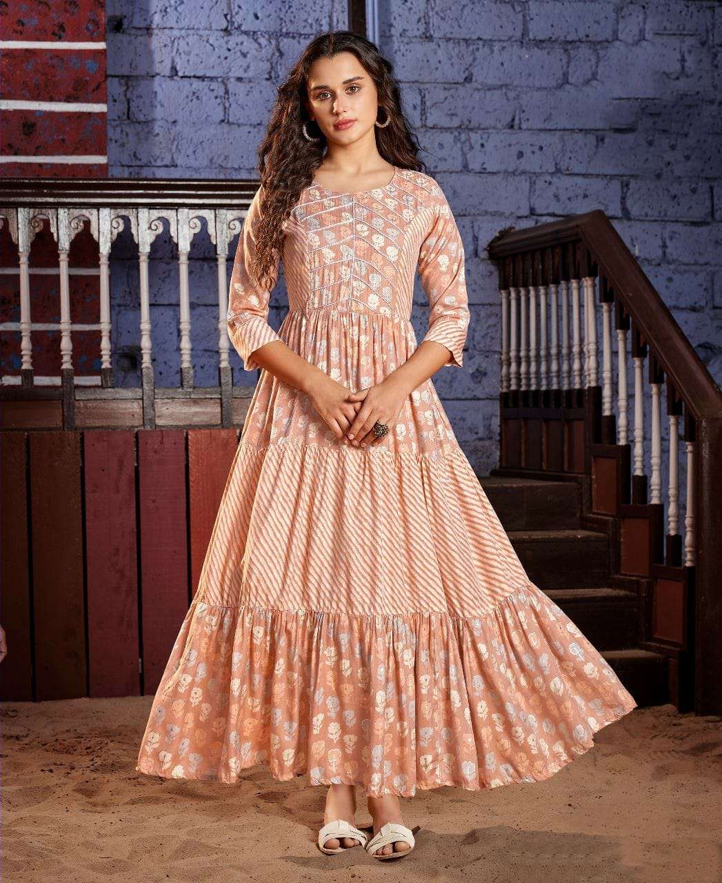 Navyaa Silk blend One Piece Gown, Traditional dress, Beautiful Ethnic Set  for women, Indian Festive wear Gown for Women, Latest design gown,  Multicolor Maxi Dress