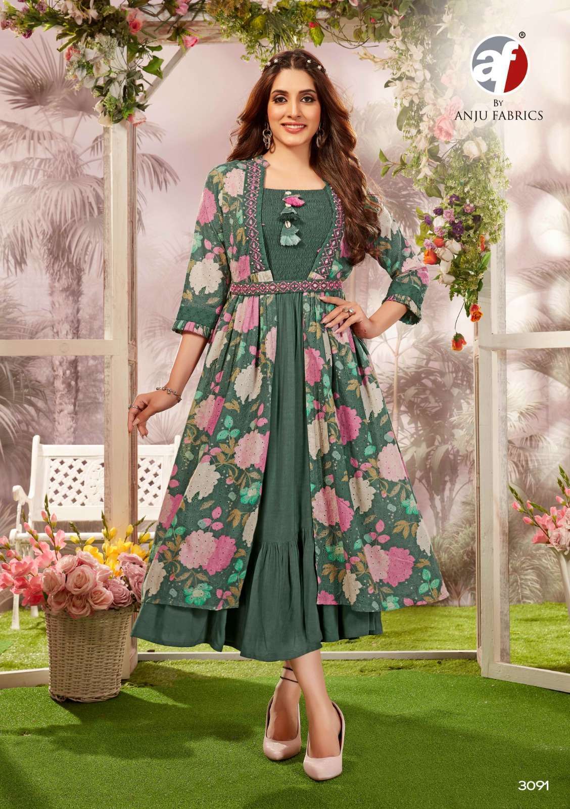 Aayaa Vol 5 Design Series: 3007, 3008, 3009, 3010, 3011 – Designer Anarkali  Kurti With Plazzo in Singles and Full Catalog – Aayaa Vol 5 | Brown, Teal,  Red, Grey – Vijaylakshmi Creation – Handloom House & Branded Women Apparels