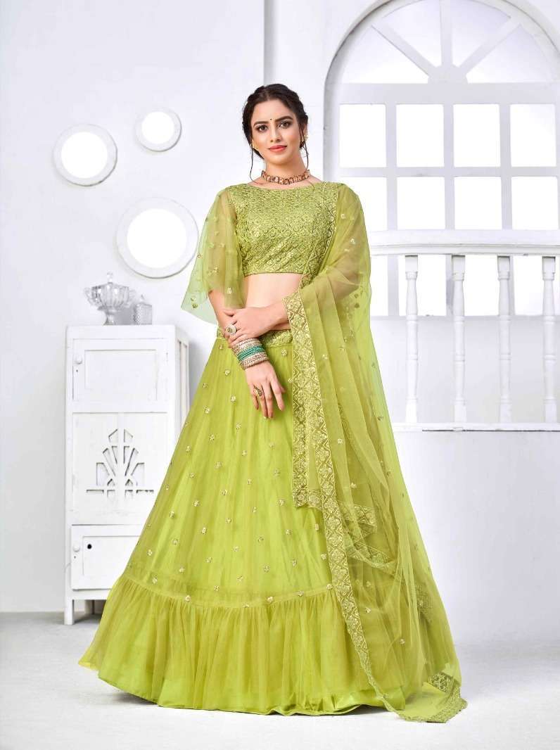 Girly Vol. 19 Green Bridal Look Lehenga Choli Wholesale manufacture in india