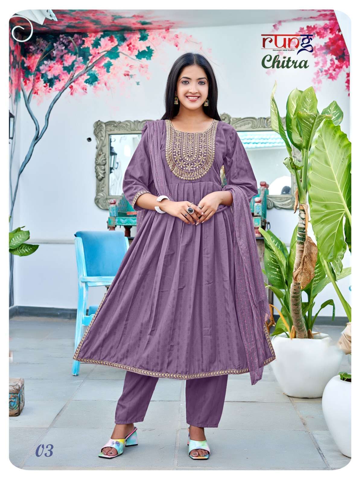 Rung Chitra Kurti With Pant & Dupatta Nayra Kurti Wholesale manufacture in india