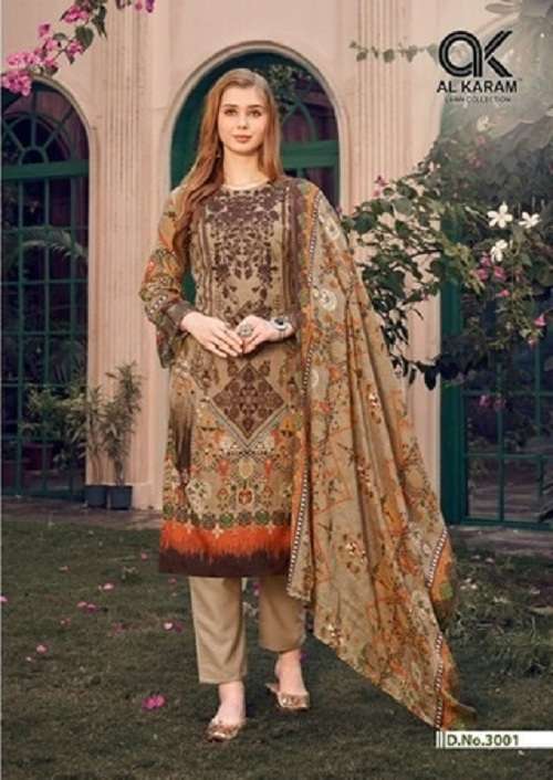 Al Karam Firdous Vol 3 Karachi Cotton Dress Materials Indian Dress Wholesale