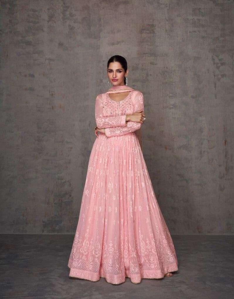 Sayuri Qurbat Real Gerogette Designer Gown Kurti Rayon Kurti With Bottom