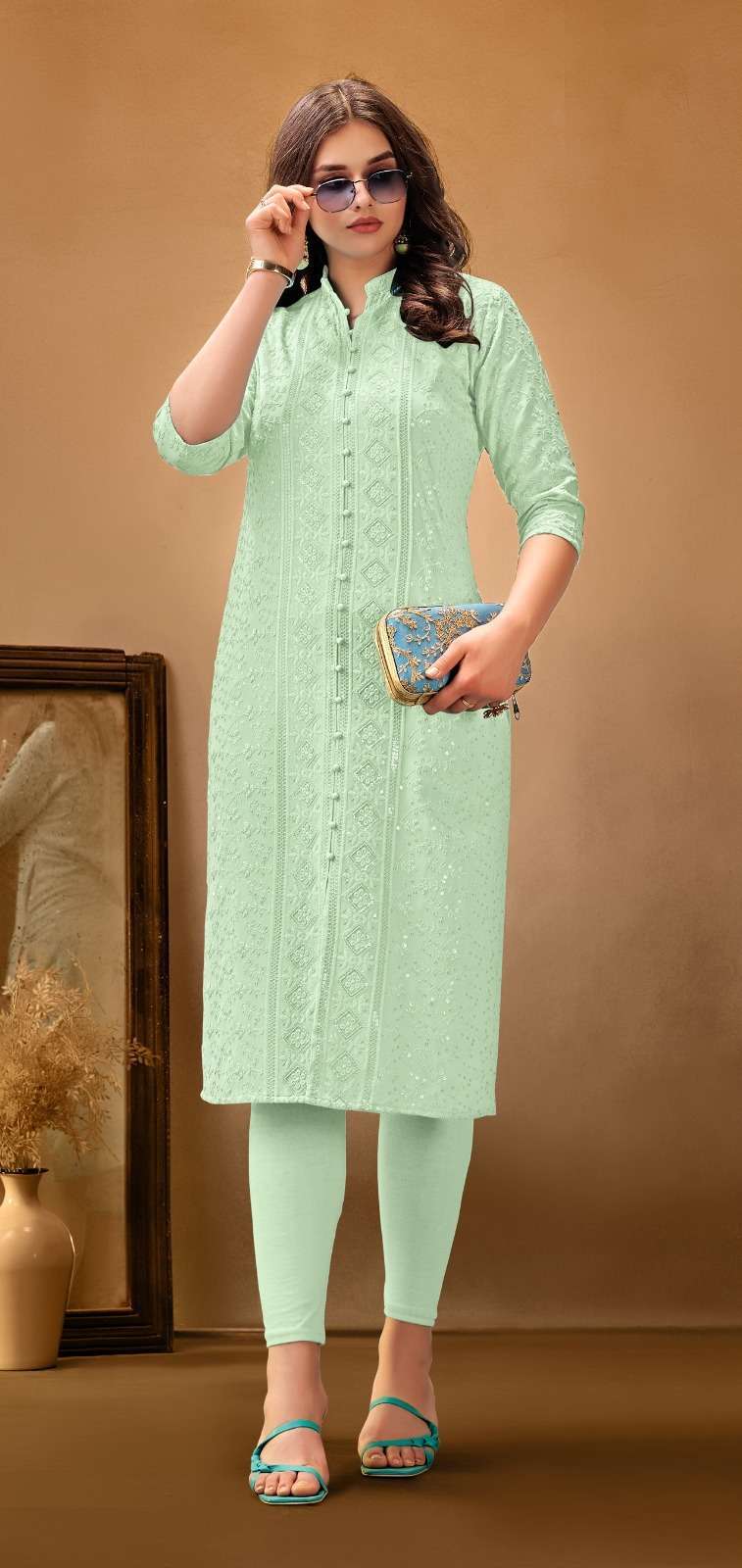 Tunic House 7   18 Viscose Rayon Kurti Kurti Embroidery