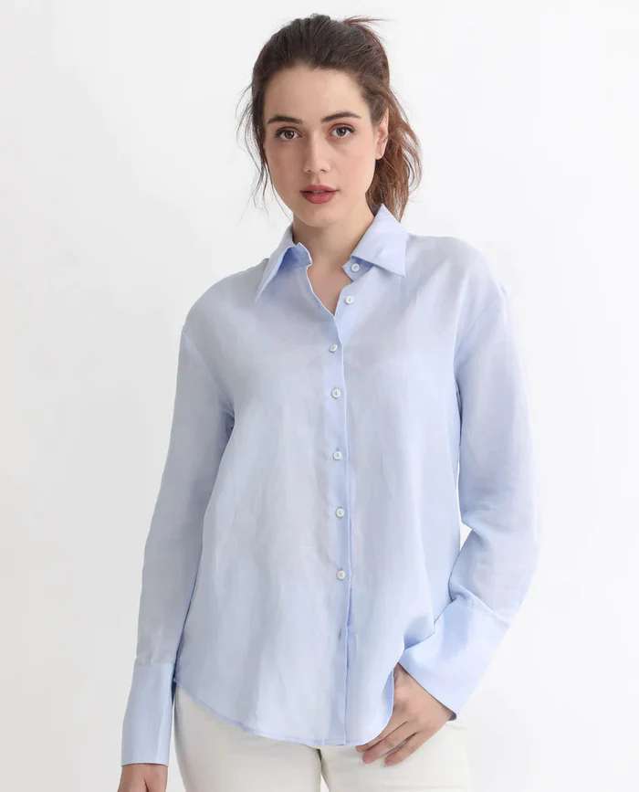 FULL SLEEVES SHIRT LENONA - PASTEL BLUE Western clothing suppliers in Surat