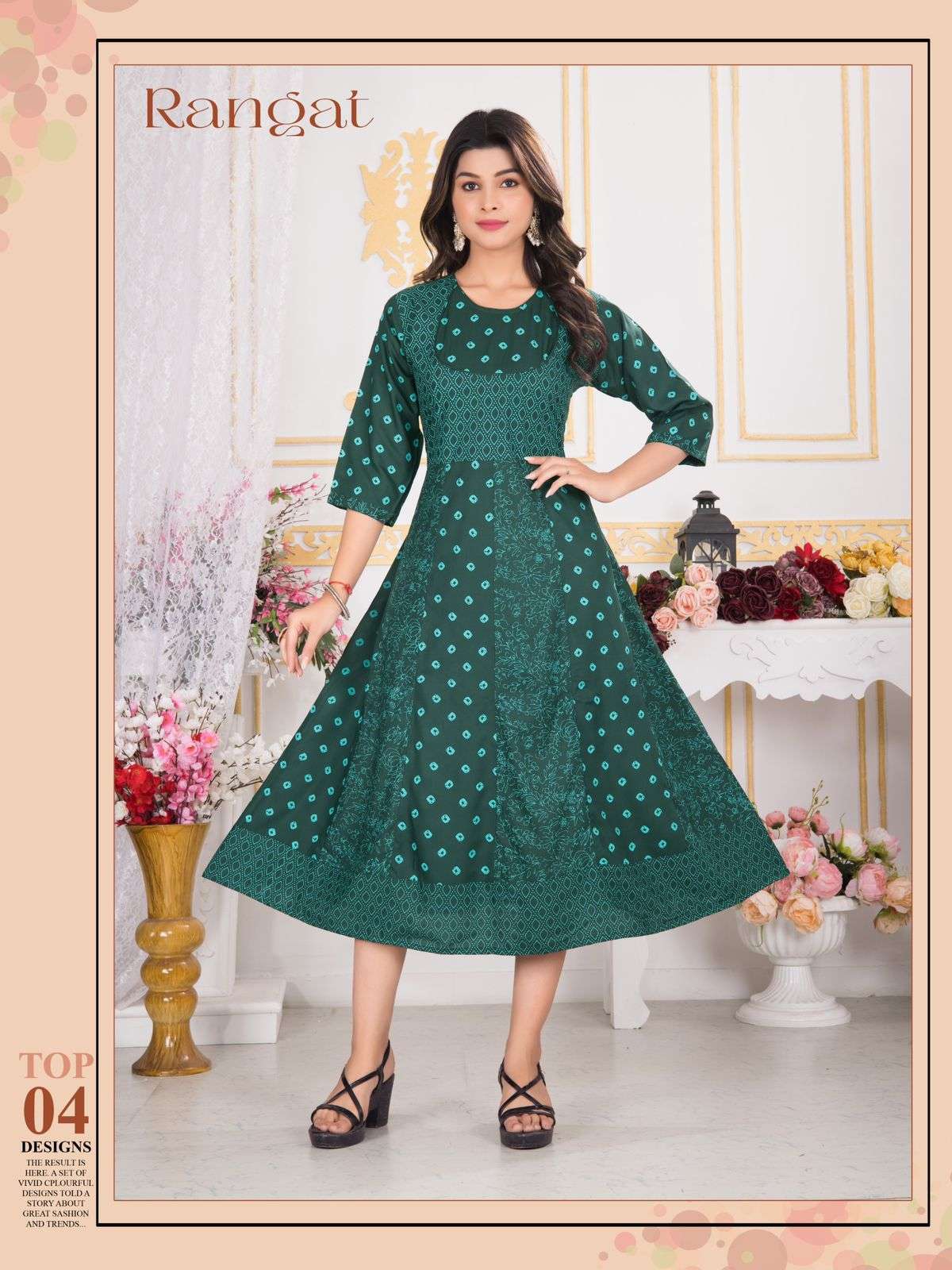 Blue Hills Ada Vol 3 Catalog Festive Wear Cotton Printed Long Anarkali Kurti  With Dupatta