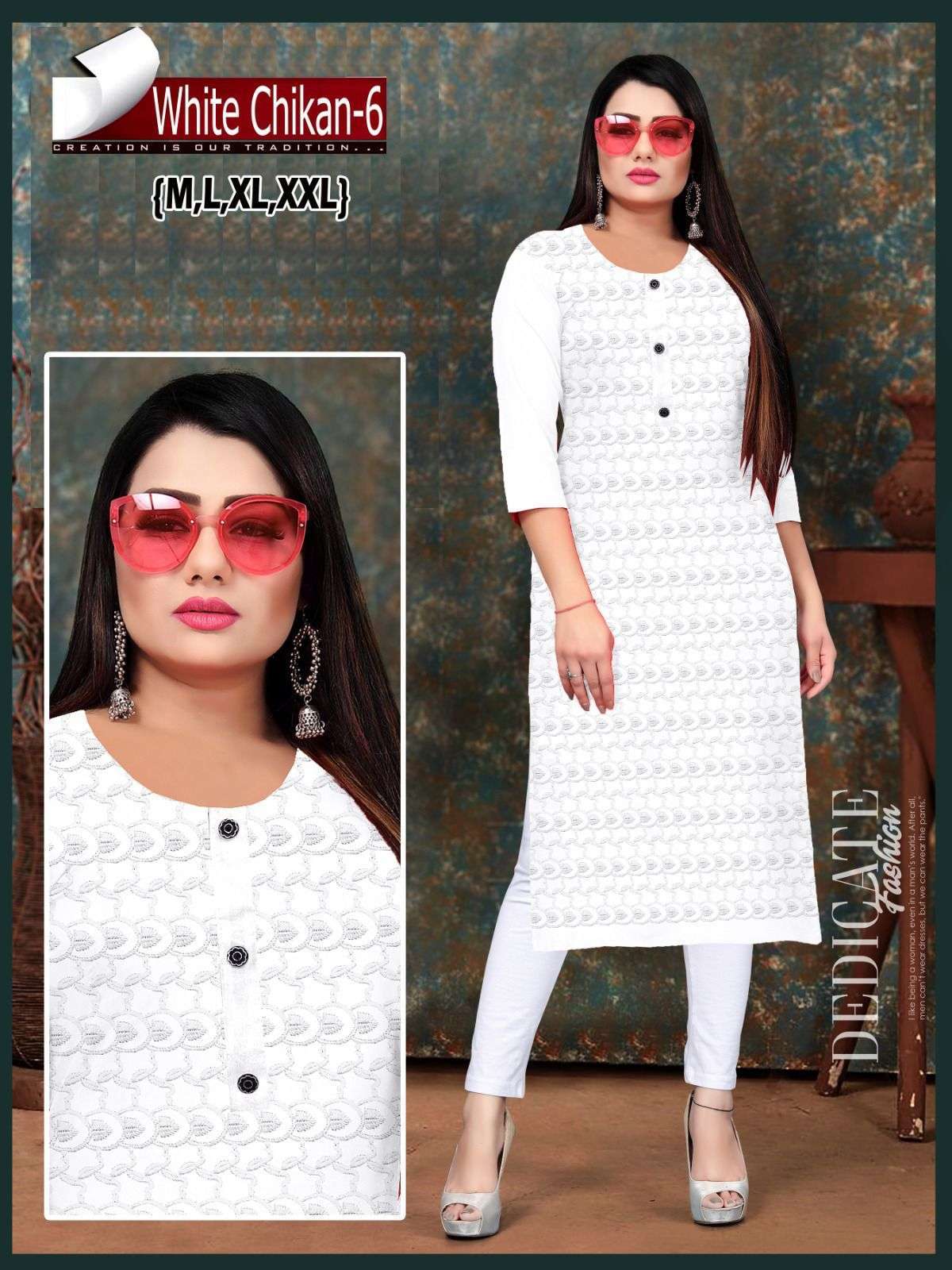 Lucknow Chikankari White Rayon Chikankari Kurti - Thechikanlabel | eBay