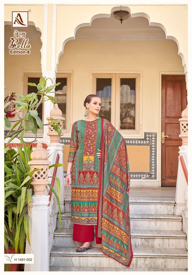 Alok Bella Edition 6 Maslin Designer  Unstitched dress materials