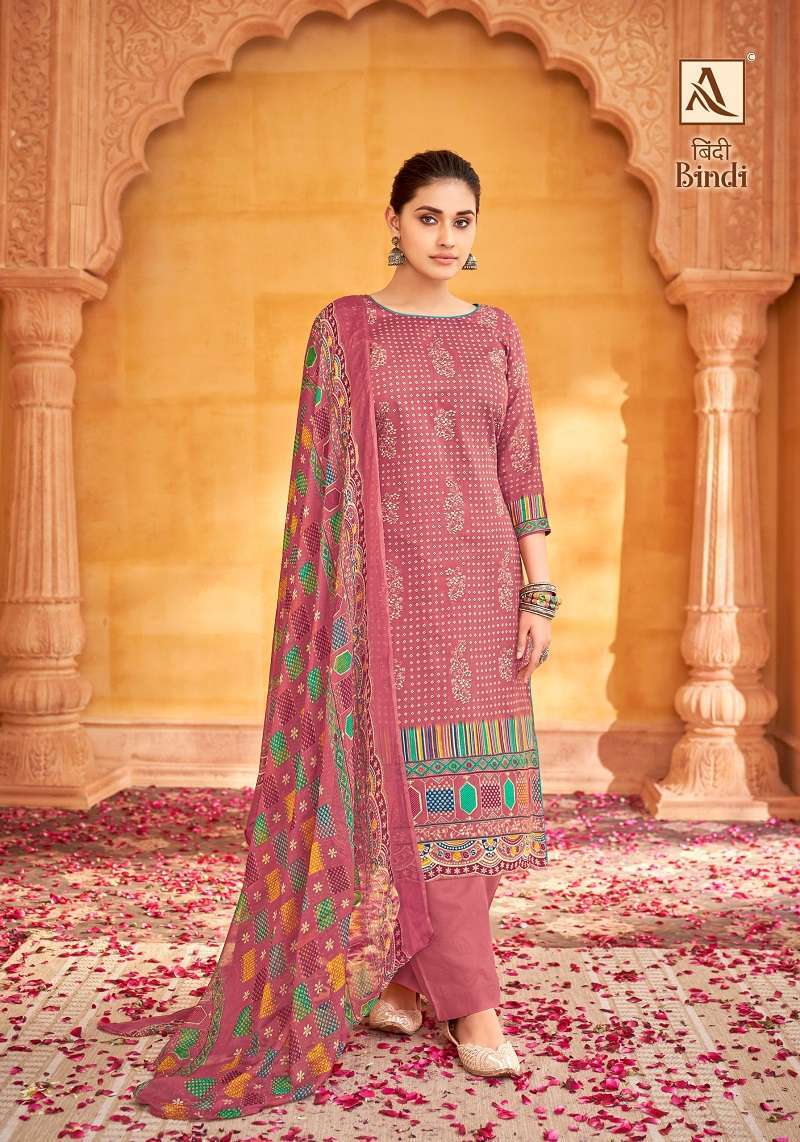 Alok Bindi Digital Printed Cotton Dress materials for ladies