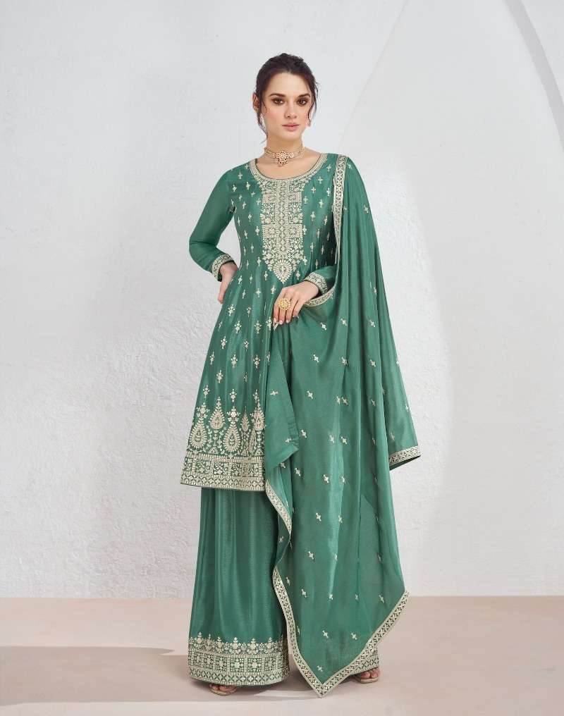 Aashirwad Gulkand Volna Chinon Silk Designer salwar kameez wholesale