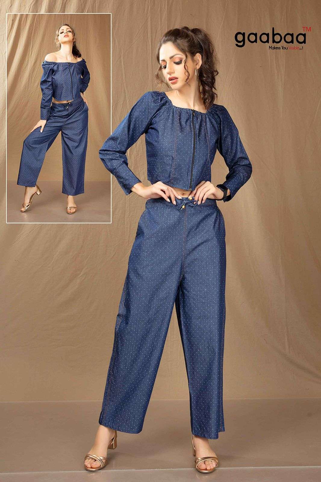 GAABAA Denim Co-Ord Set  Surat Kurti suppliers