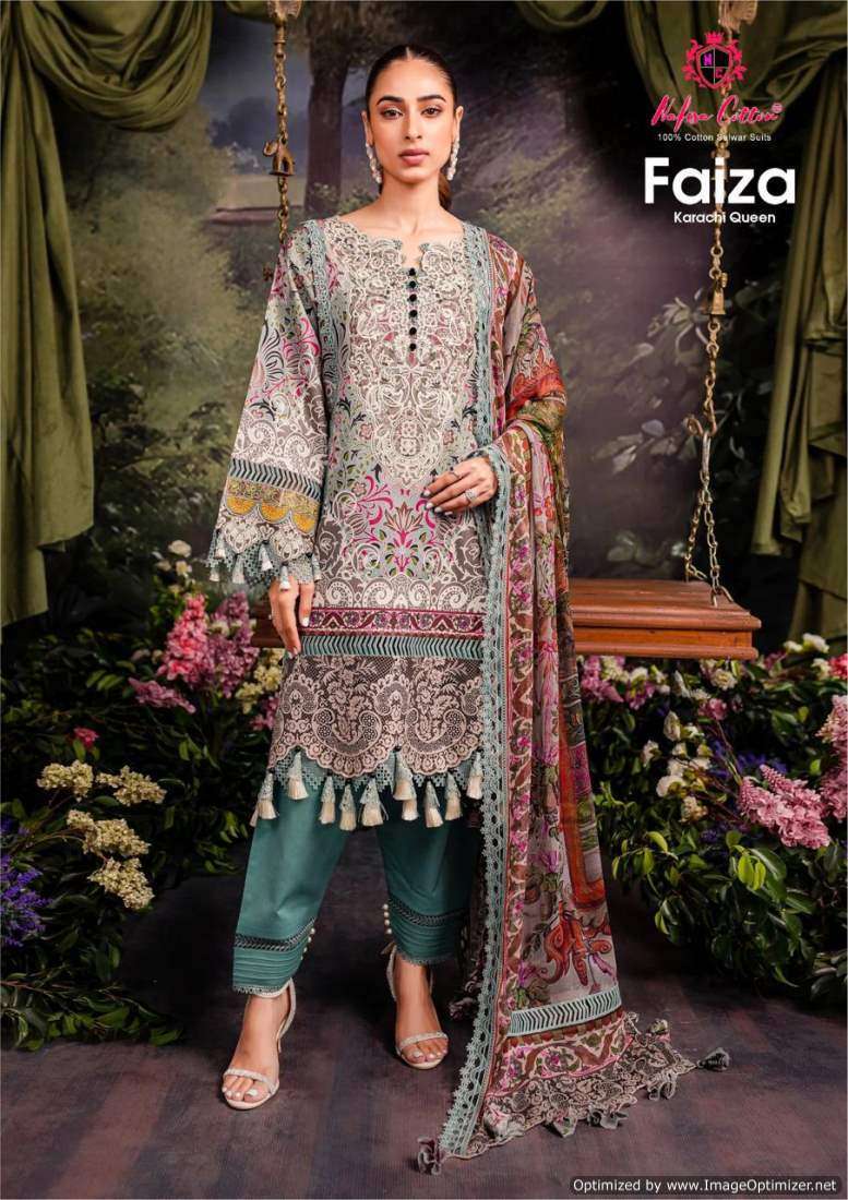 Nafisa Faiza Queen Vol 8 Cotton Chiffon dress materials in Mumbai
