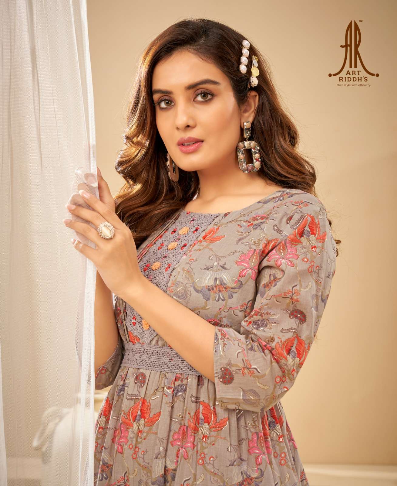 Golden pari women stylish mal cotton printed tunic 