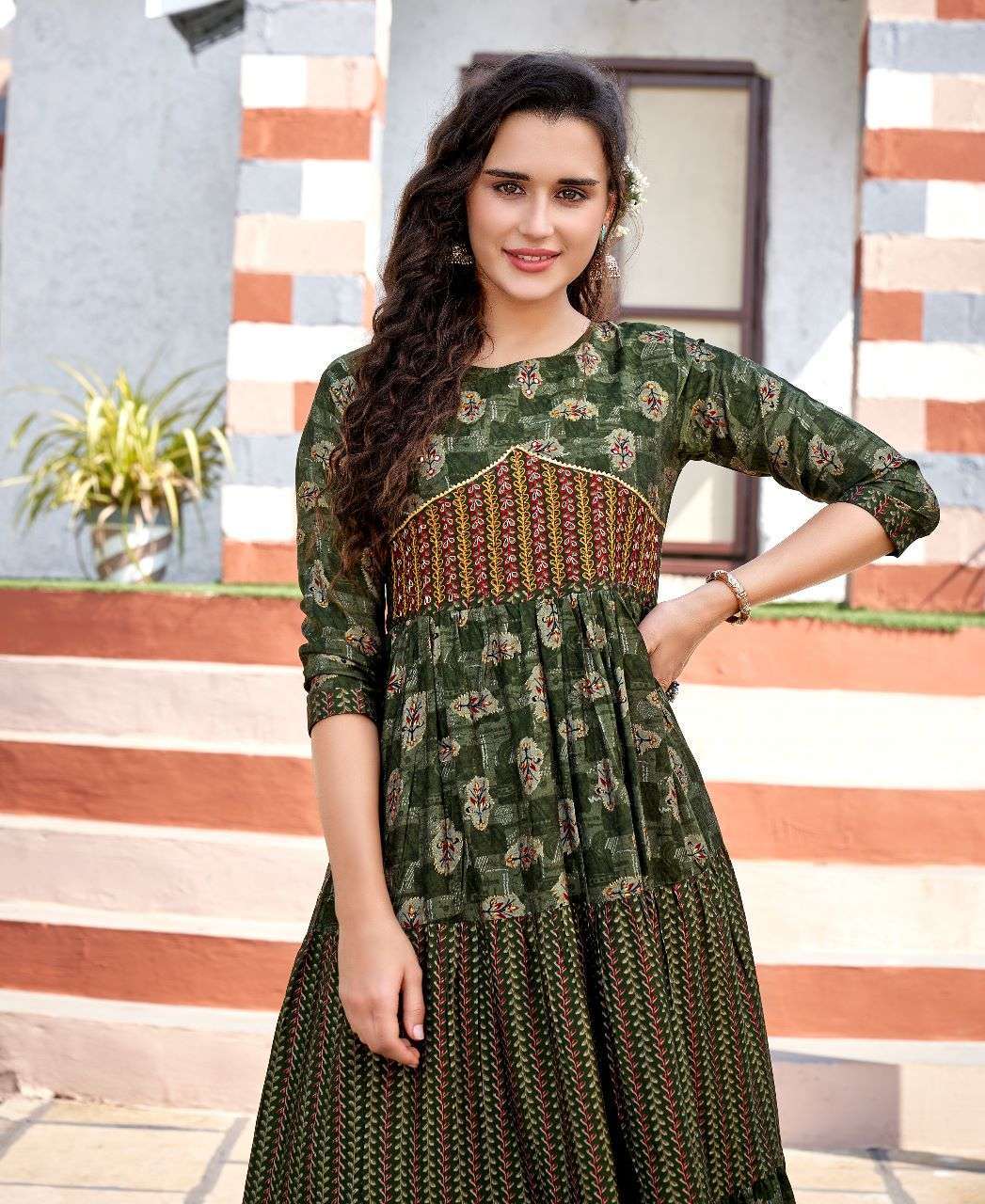 Kapdathread product ethenic printed gowns