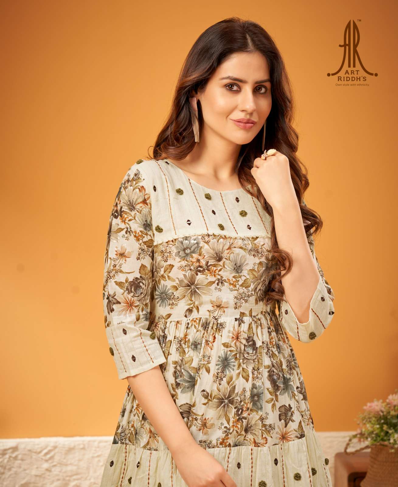 Women stylish mal cotton printed tunic and tops