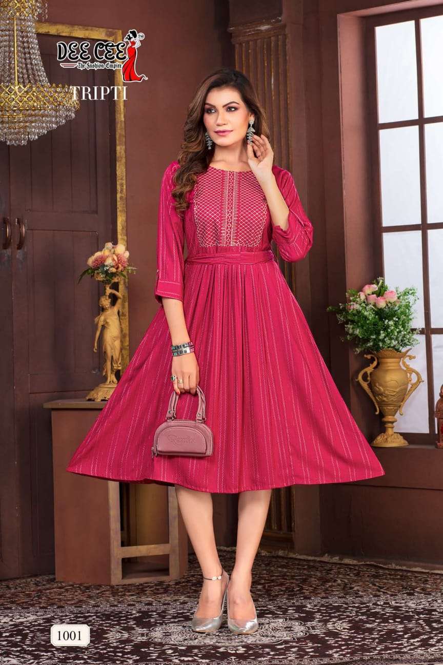 DeeCee TRIPTI DESIGNER  RIYON Kurti Wholesale