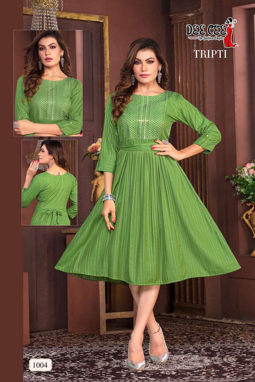 DeeCee TRIPTI DESIGNER  RIYON Kurti Wholesale