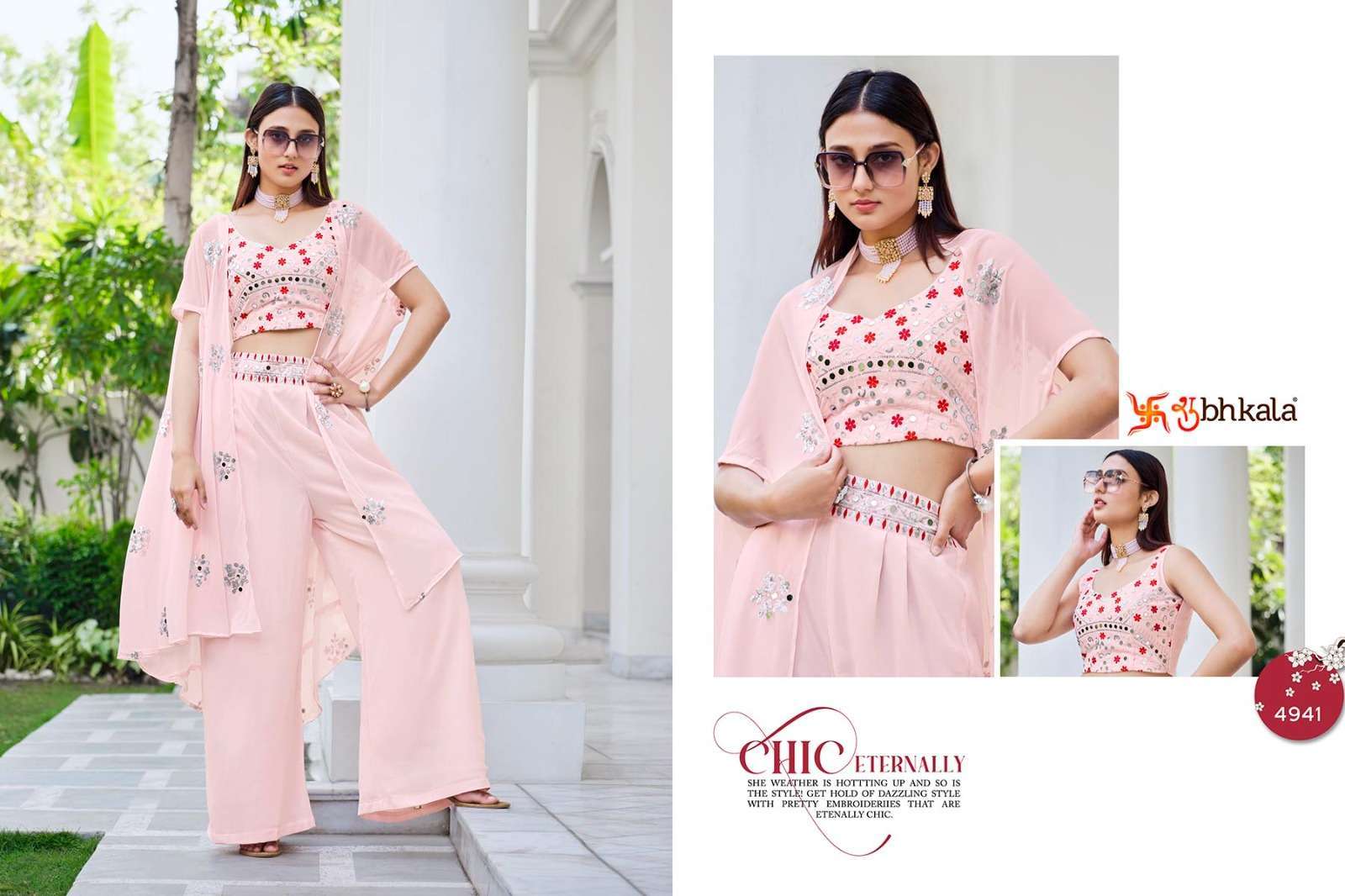 FLORY VOL. 38 mbroidered Stitched Koti Style Palazzo Co-Ords Set Kurti Wholesale