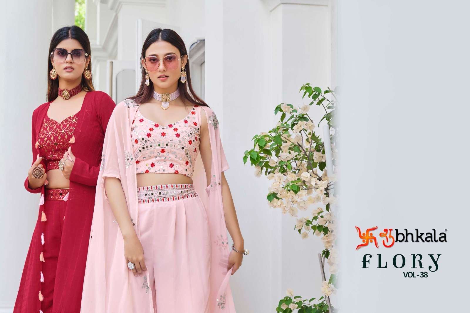 FLORY VOL. 38 mbroidered Stitched Koti Style Palazzo Co-Ords Set Kurti Wholesale