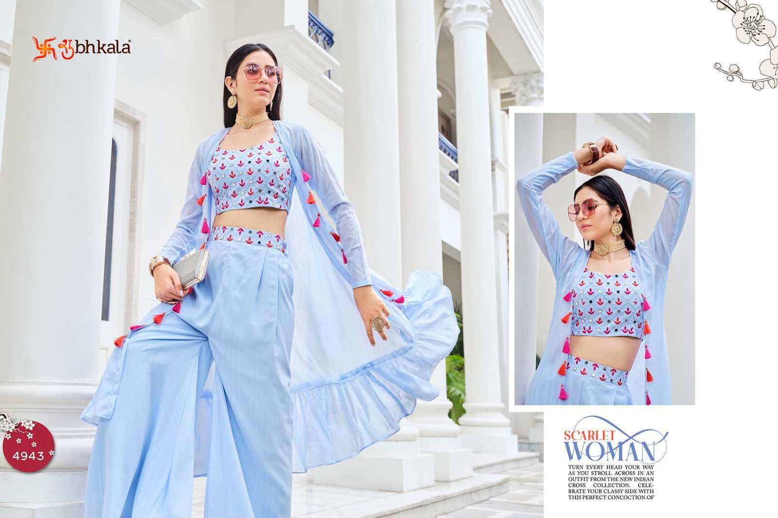 FLORY VOL. 38 mbroidered Stitched Koti Style Palazzo Co-Ords Set Kurti Wholesale