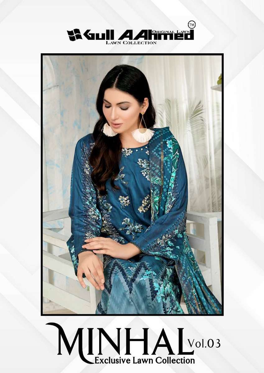 Gull AAhmed Minhal Vol-3 -  cotton Dress Material  