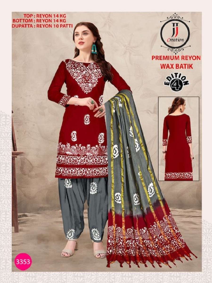 JJ Premium Rayon Wax Batik - Dress Material -