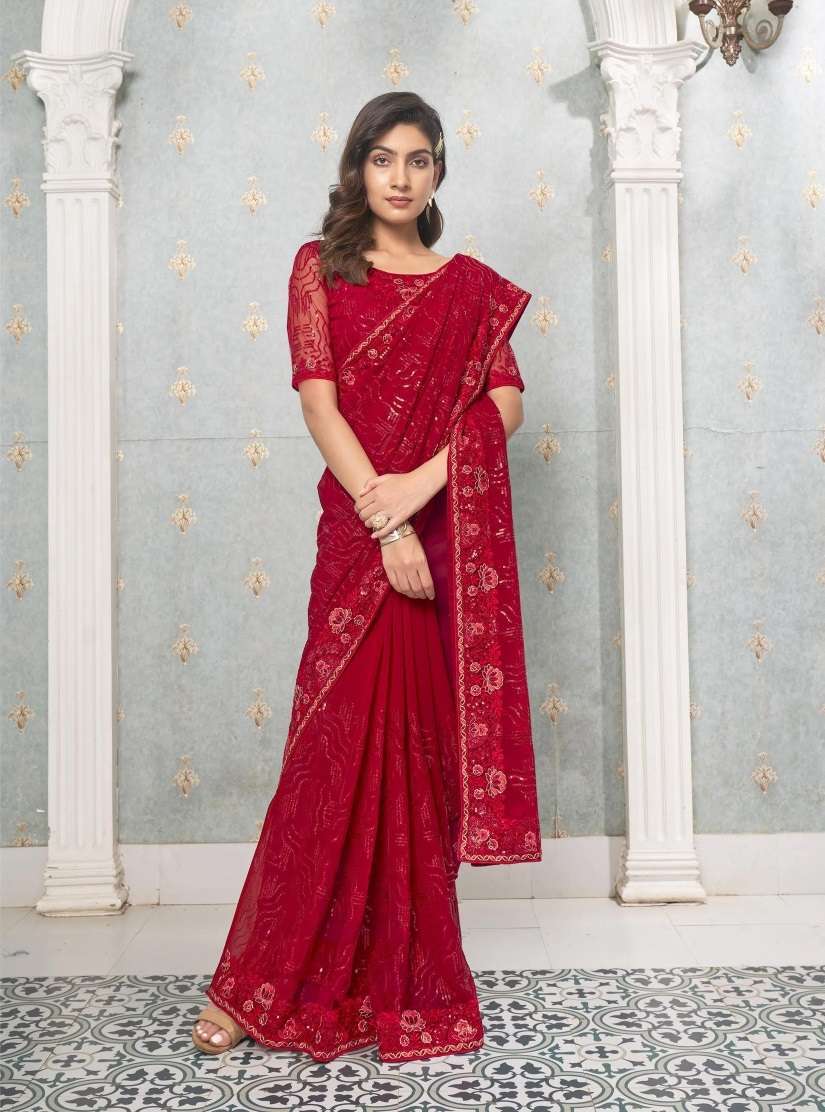 Kalista Lime Light Designer Sequance Worked Georgette Saree