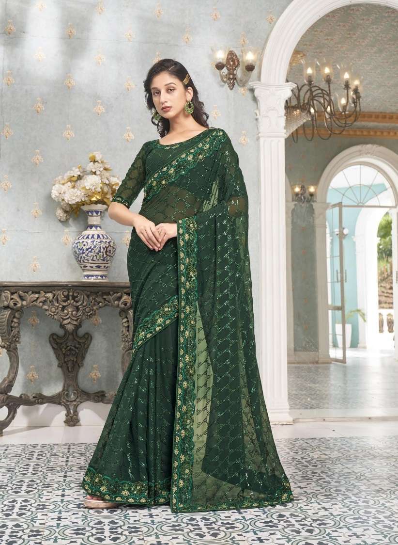 Kalista Lime Light Designer Sequance Worked Georgette Saree