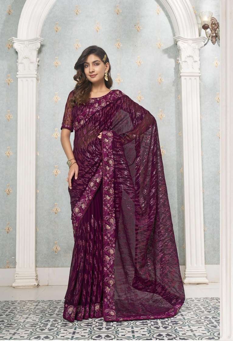 Kalista Lime Light Designer Sequance Worked Georgette Saree