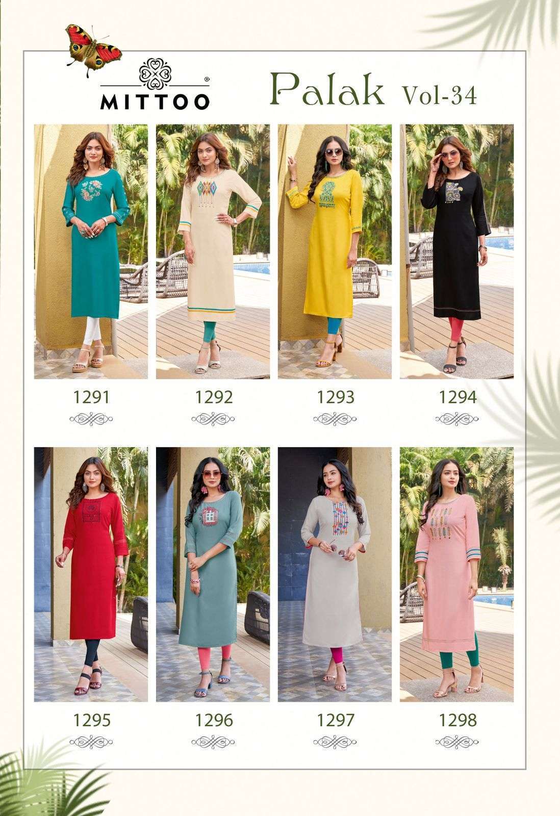 MITTOO PALAK Vol 34 Rayon  designer Kurti Wholesale 