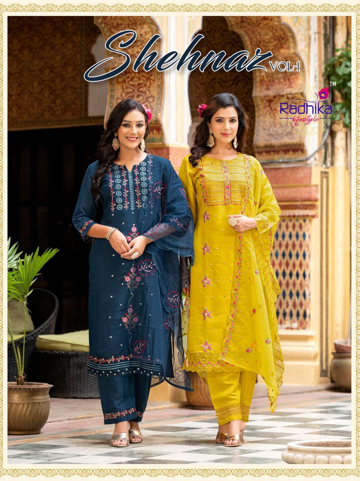 RADHIKA SEHNAZ Vol 1  designer Kurti pant dupatta 