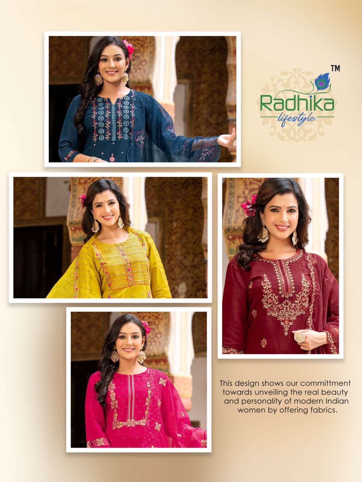 RADHIKA SEHNAZ Vol 1  designer Kurti pant dupatta 