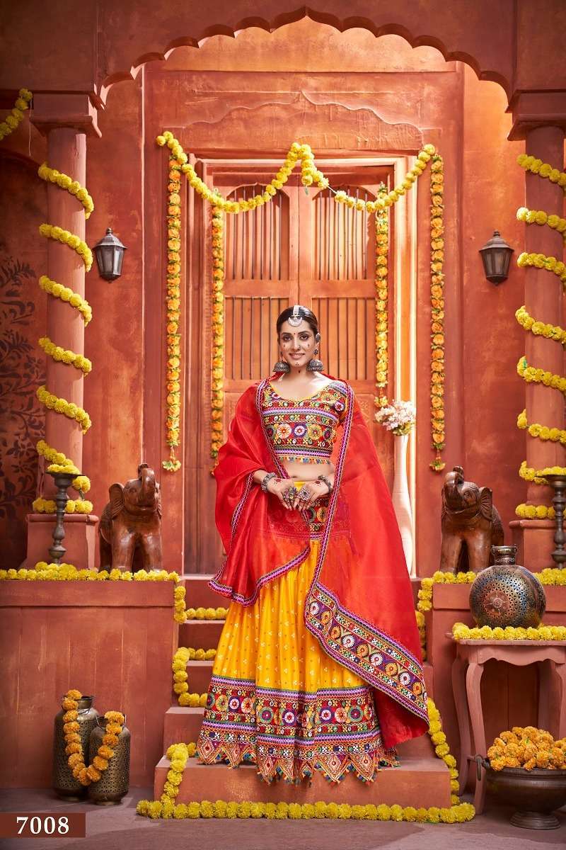 RAJWADI VOL -4 YELLOW  Navratri Lehenga Choli