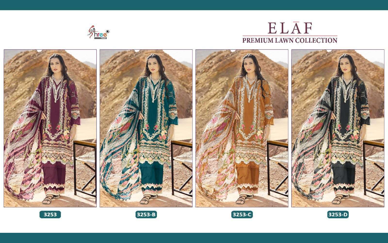 Shree Elaf Premium Lawn Chiffon Dupatta Pakistani Salwar Kammez Wholesale
