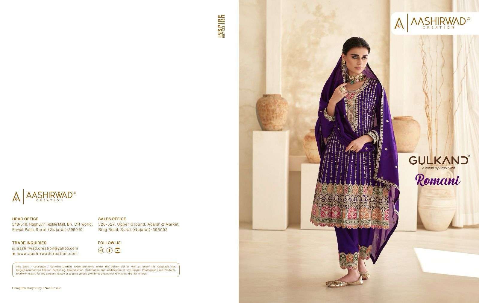 Aashirwad Creation Romani Buy Salwar Kameez Wholesale SURAT