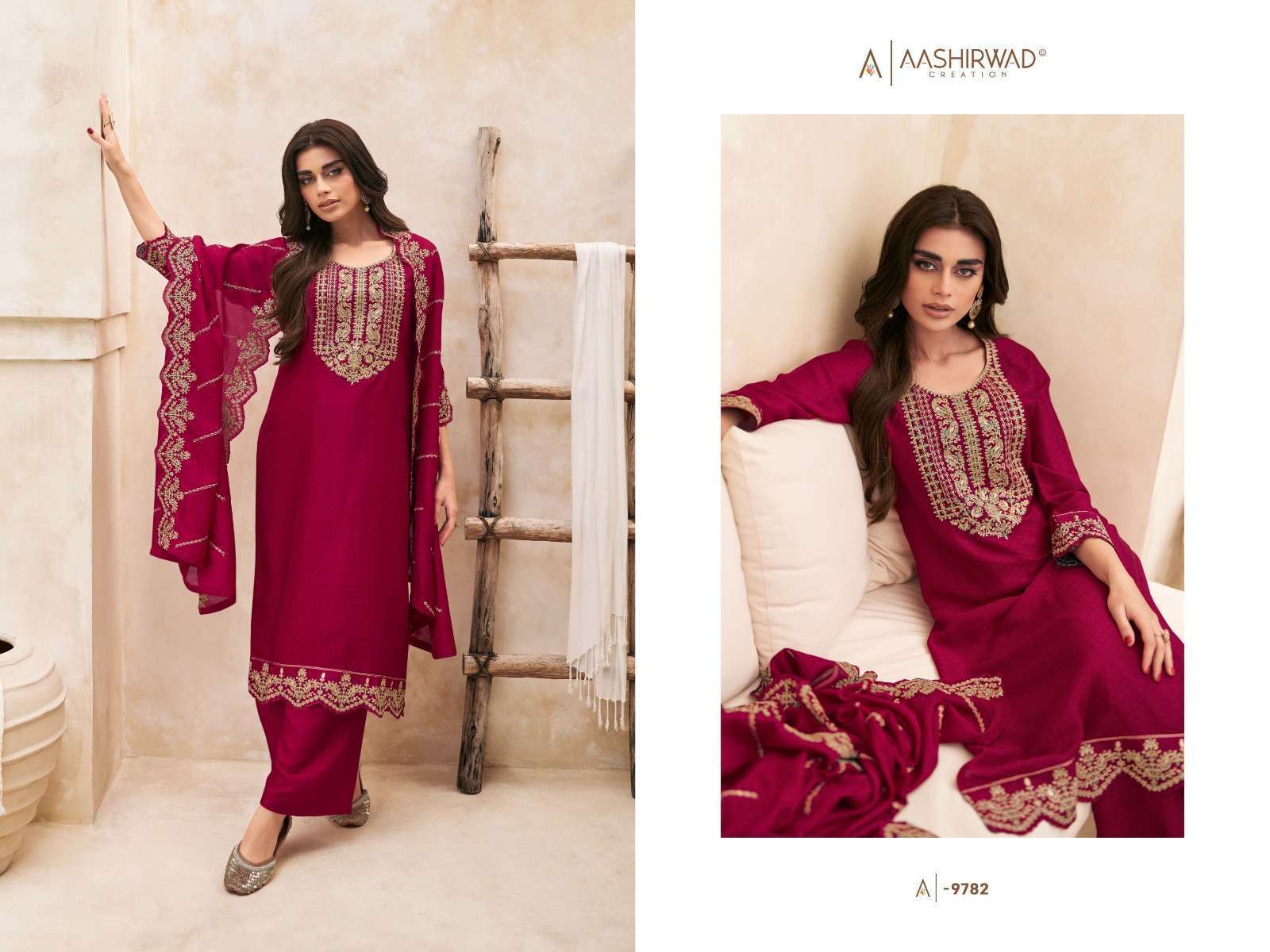 Aashirwad Gulkand Swaraj Designer Sil Salwar Kameez Manufacturer In INDIA