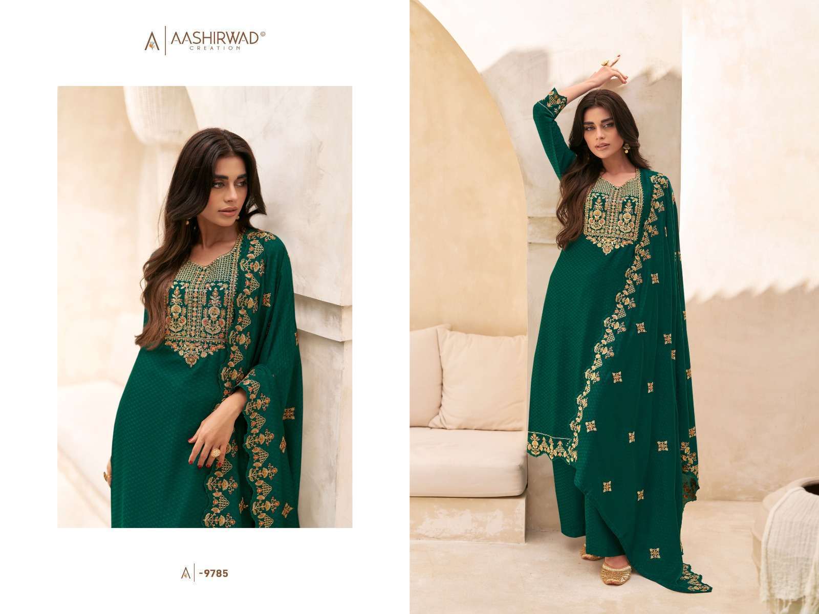 Aashirwad Gulkand Swaraj Designer Sil Salwar Kameez Manufacturer In INDIA