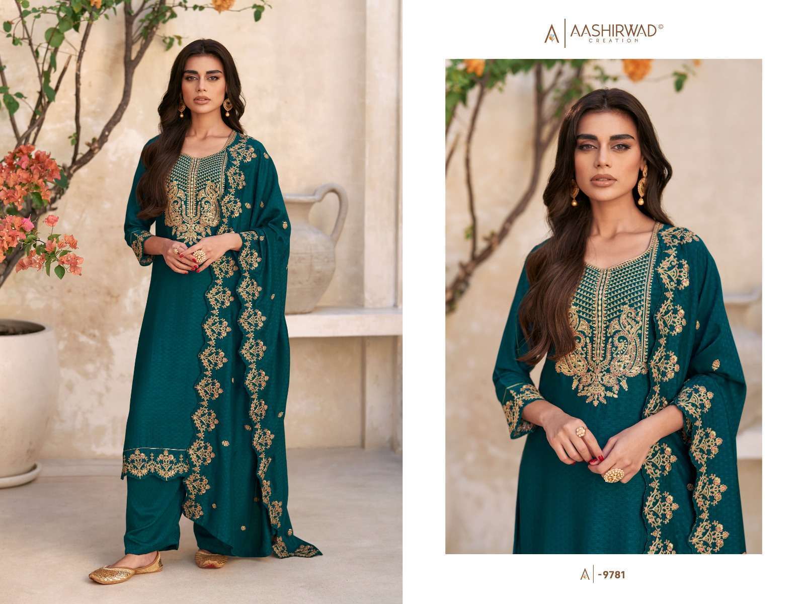 Aashirwad Gulkand Swaraj Designer Sil Salwar Kameez Manufacturer In INDIA