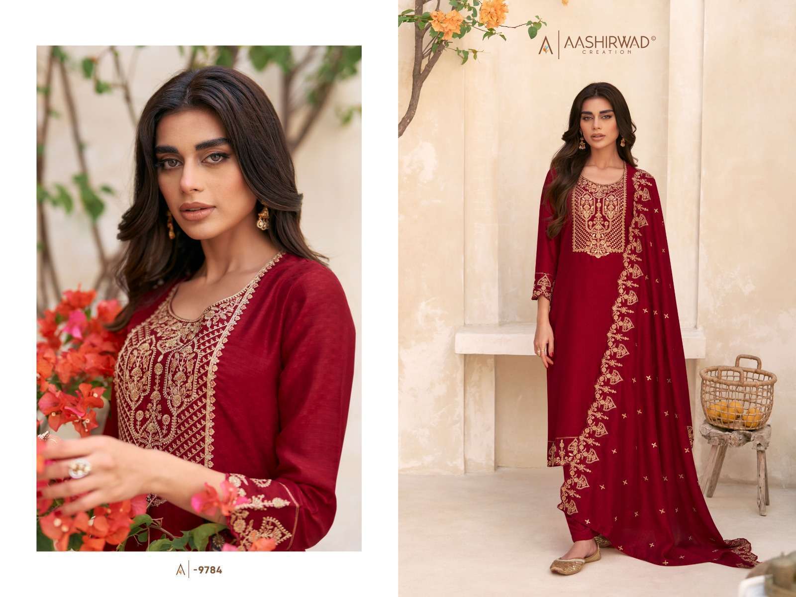 Aashirwad Gulkand Swaraj Designer Sil Salwar Kameez Manufacturer In INDIA