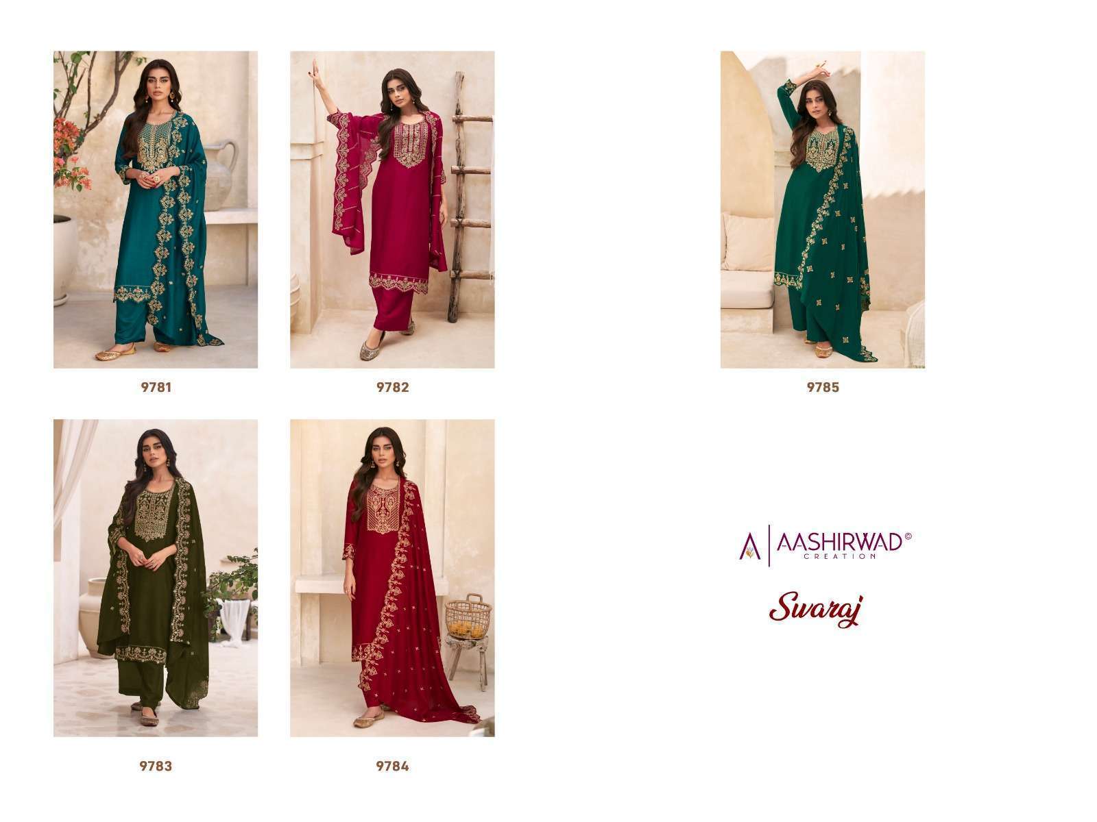 Aashirwad Gulkand Swaraj Designer Sil Salwar Kameez Manufacturer In INDIA