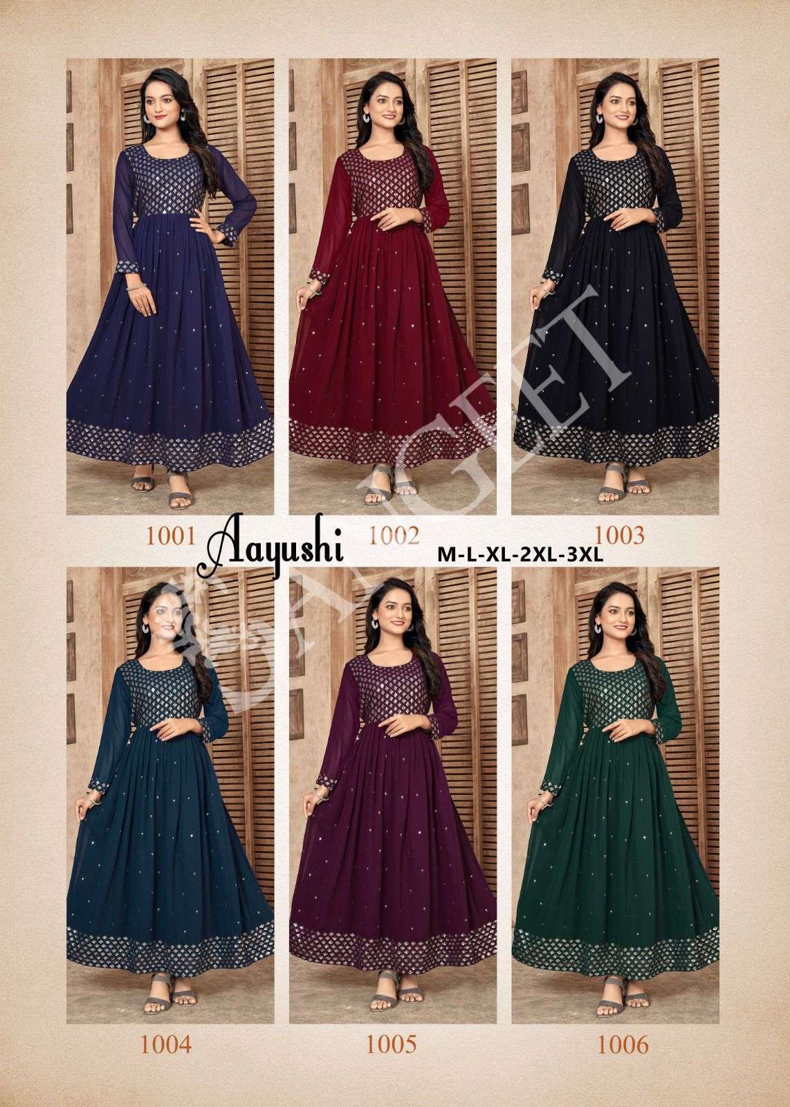 Aayushi Faux Georgette Anarkali Kurti Wholesale in INDIA
