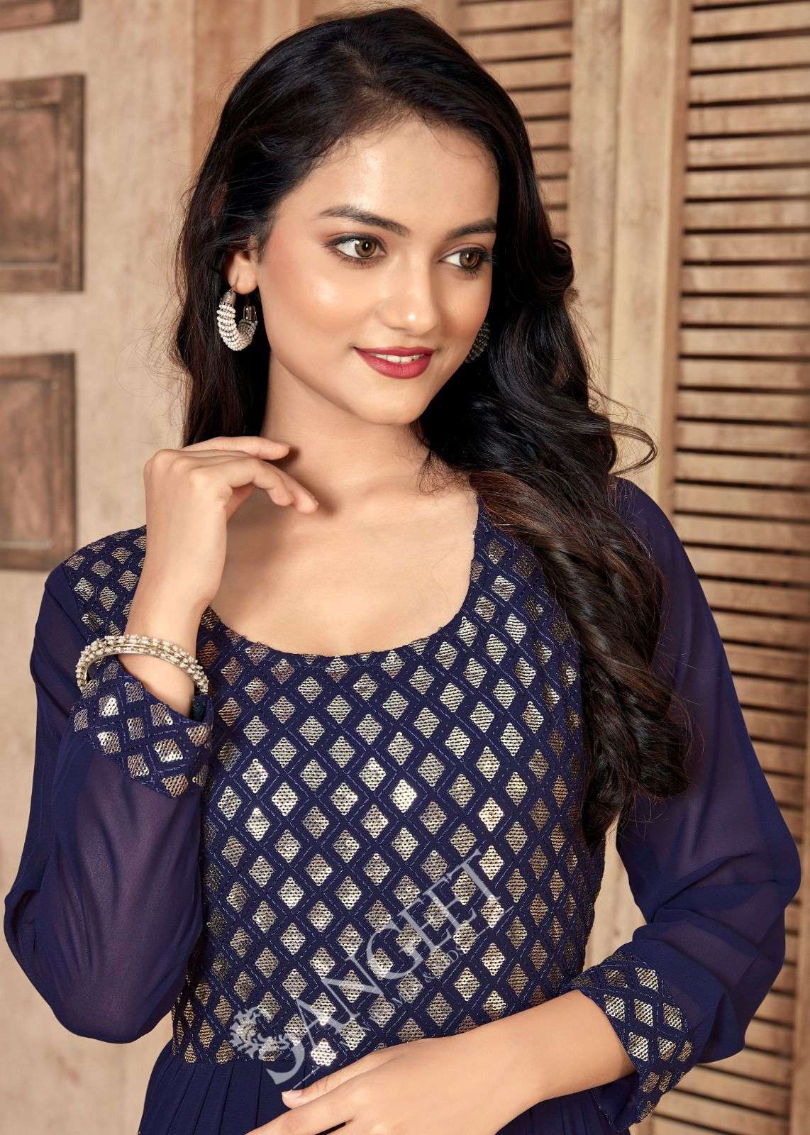 Aayushi Faux Georgette Anarkali Kurti Wholesale in INDIA