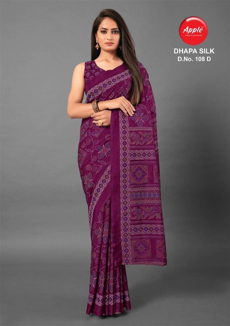 Apple Dhapa Silk 108 Manipuri Printed Saree Collection 