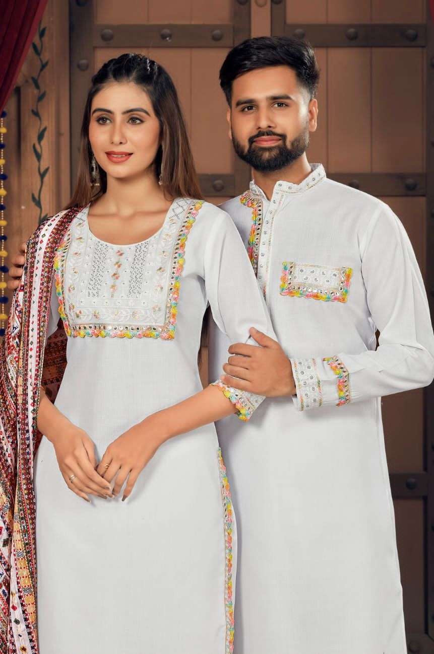 Celebrate Navratri in Style with Twinning Embroidered Kurta and Kurti Sets