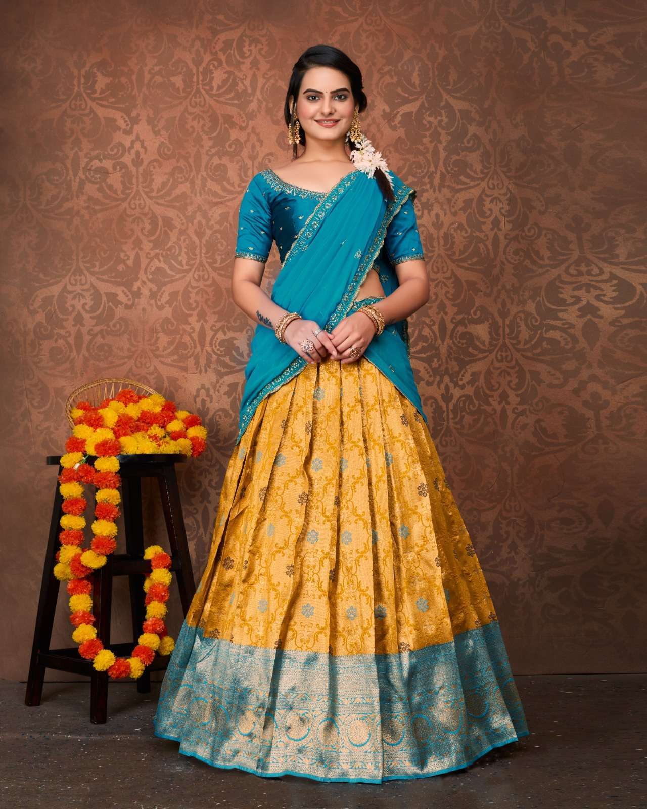 Designer Kanjivaram Silk Half Saree Lehanga -2 Collection Wholesale surat