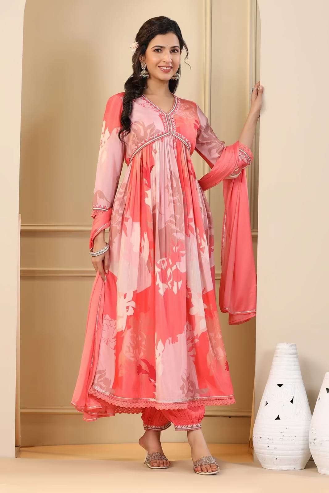 Designer Muslin Aliya Cut Kurti