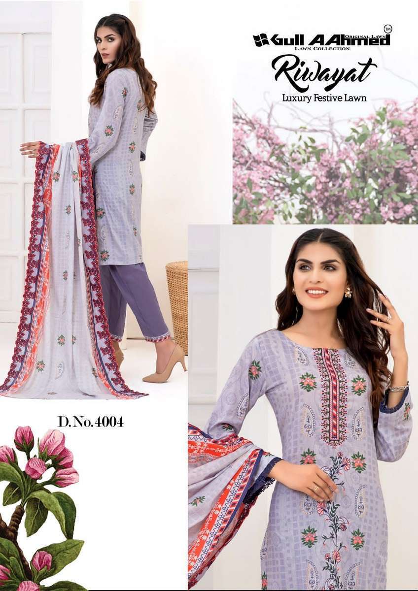 Gull A Ahmed Riwayat Vol 4 Lawn Cotton Pakisthani Suit INDIA