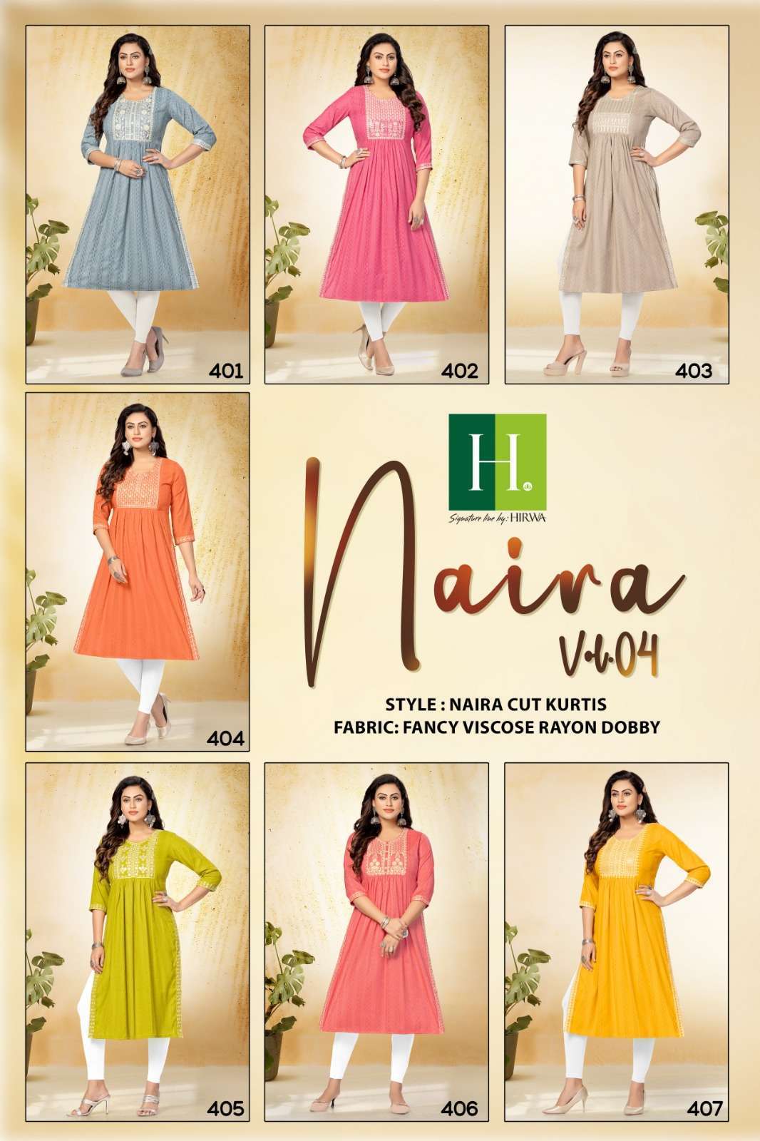 Hirwa Naira Cut Kurti Vol-4 Kurti 