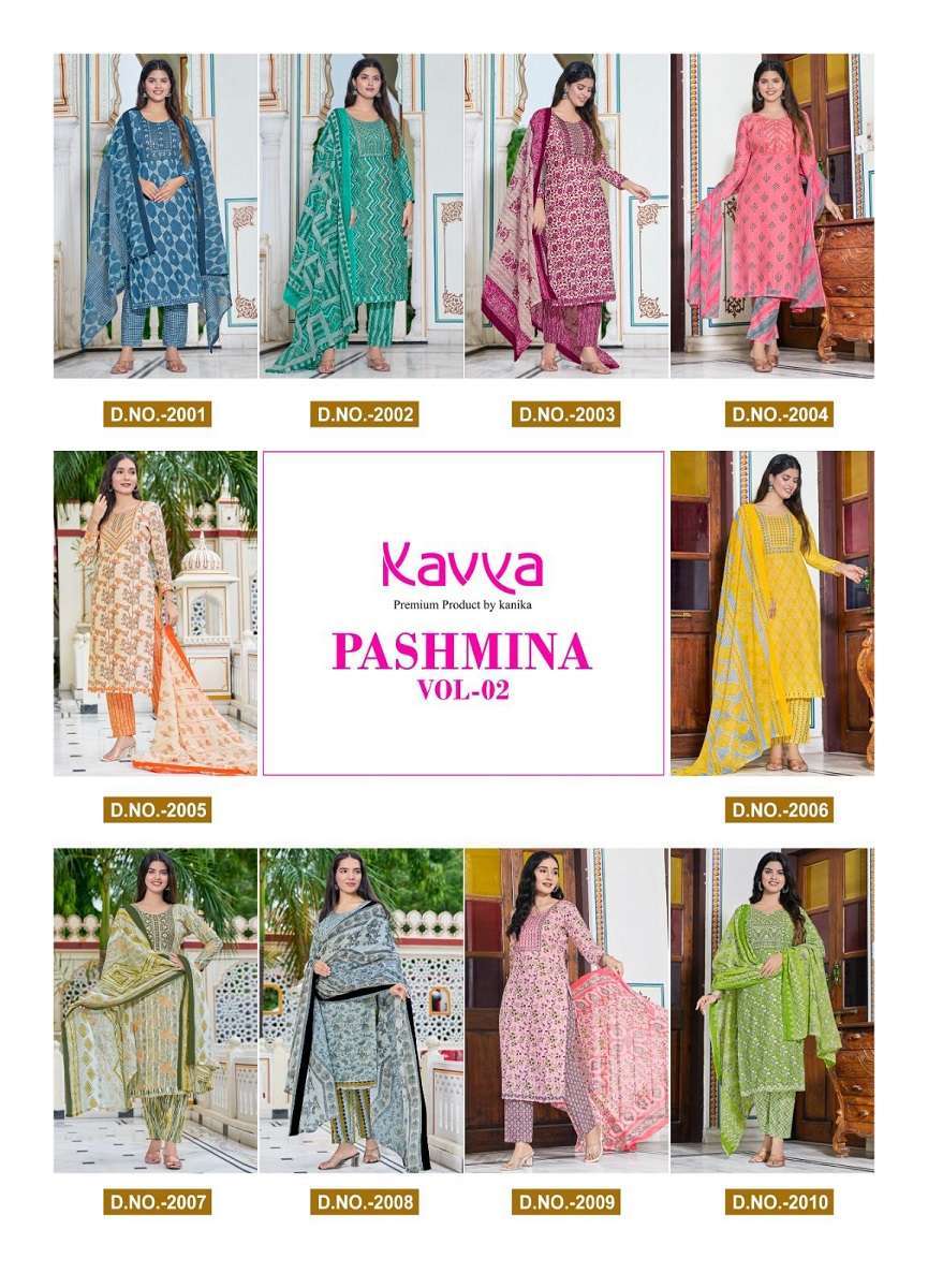 Kavya Pashmina Vol-2 – Kurti Pant With Dupatta 