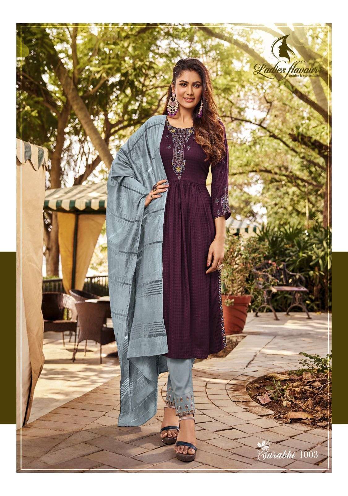 Ladies Flavour Surabhi Vol 1 Kurti Pant Dupatta Wholesale in india